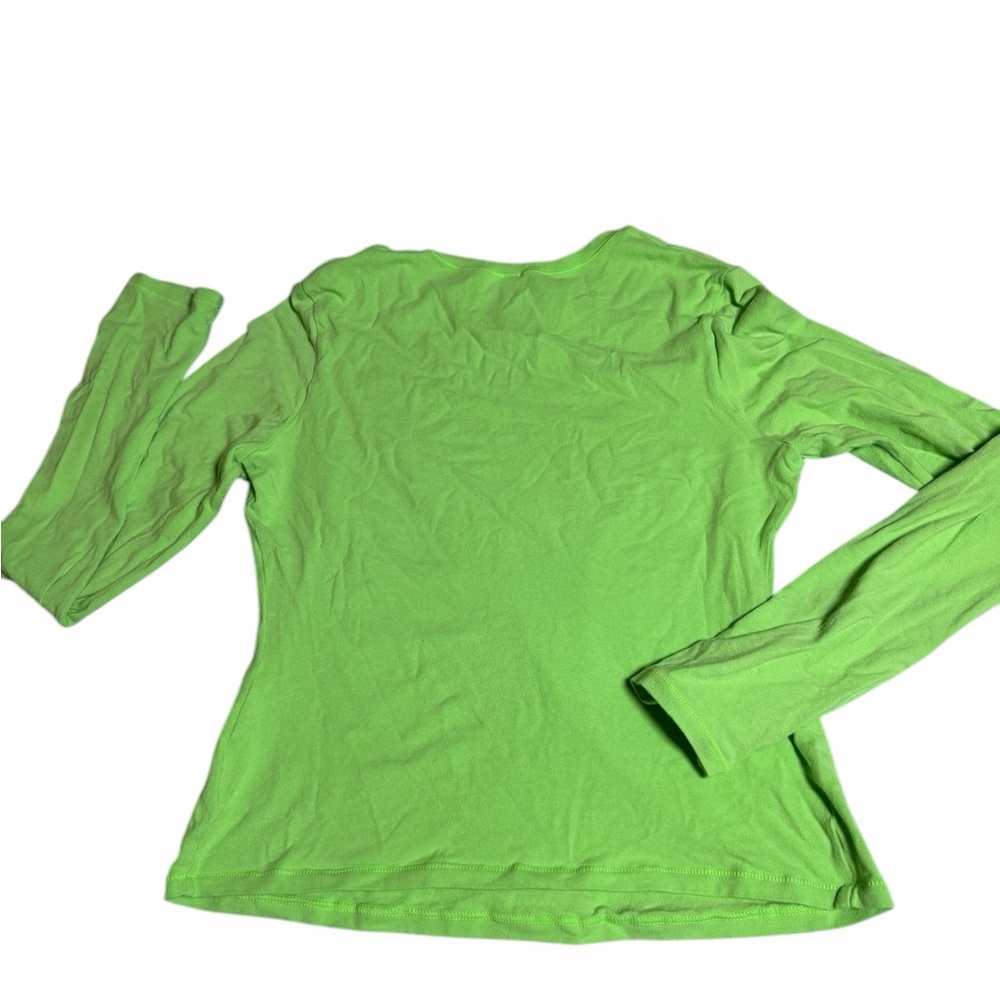 SKIMS Cotton Neon Lime Green Long Sleeve Top M RARE HTF LIMITED RELEASE